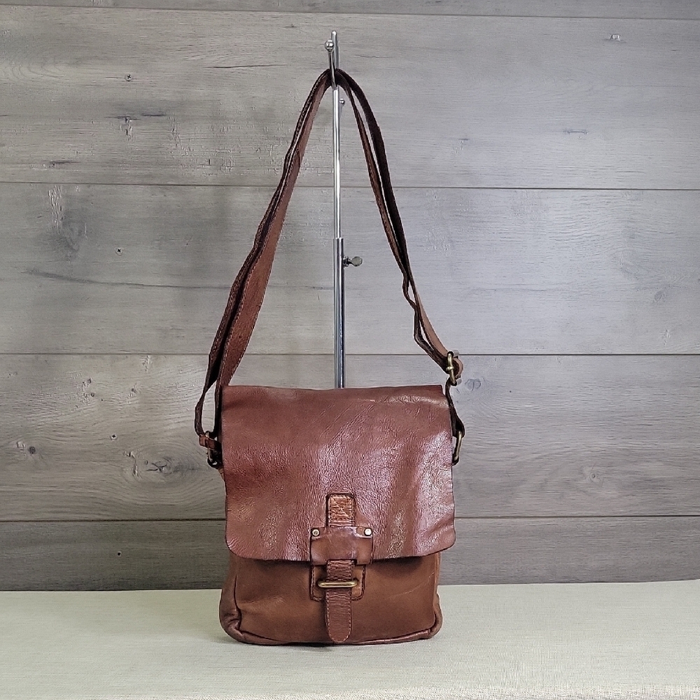 Harbour 2nd Anthropologie Brown Leather Crossbody Shoulder Bag